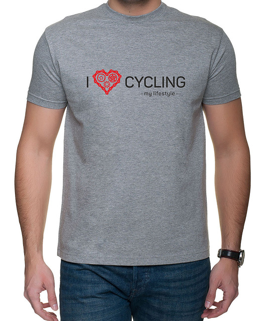 t-shirty męskie Koszulka T-SHIRT.  I love cycling - my lifestyle
