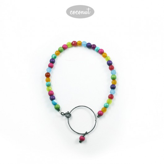 BOHO Summer - srebrna bransoletka z kamieniami COCONUT