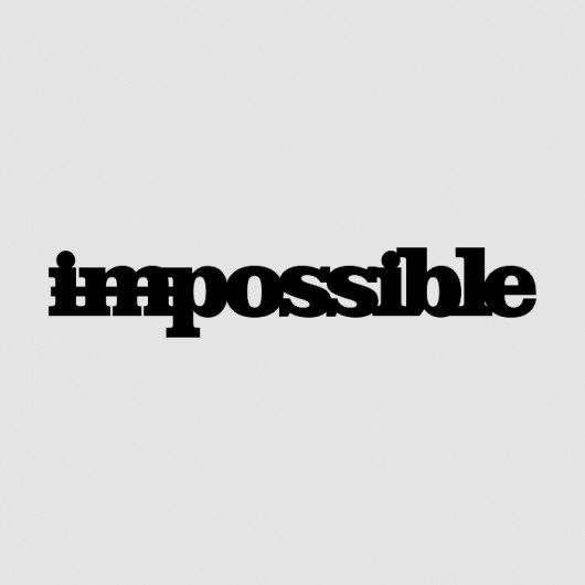 Napis Drewniany 3D IMPOSSIBLE LOVINA PRINTS