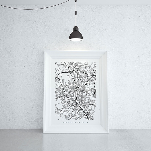 BIELSKO-BIAŁA - grafika - miasto na ścianę PLAKATY GEOMETRYCZNE