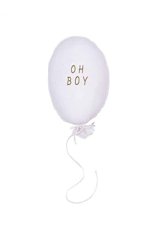 poduszki do pokoju dziecka Poduszka balon ecru OH BOY haft karmelowy