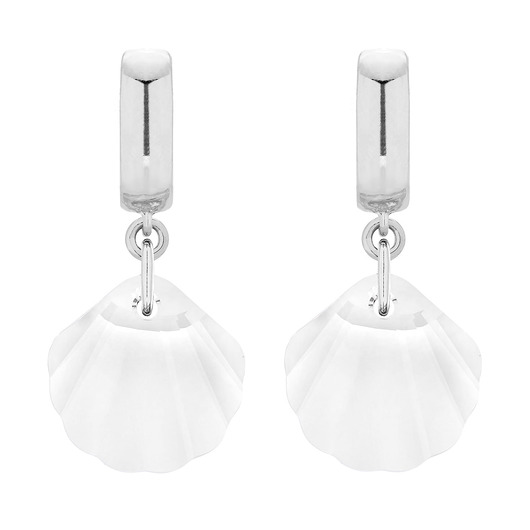 Srebrne kolczyki z muszelkami SWAROVSKI CRYSTAL SOTHO