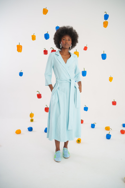 sukienki midi damskie Sukienka Light Blue