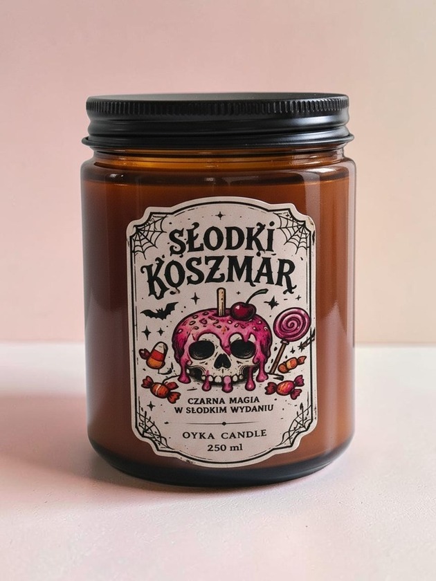 świeczniki i świece Świeca w słoiku zapachowa 250 ml Słodki koszmar