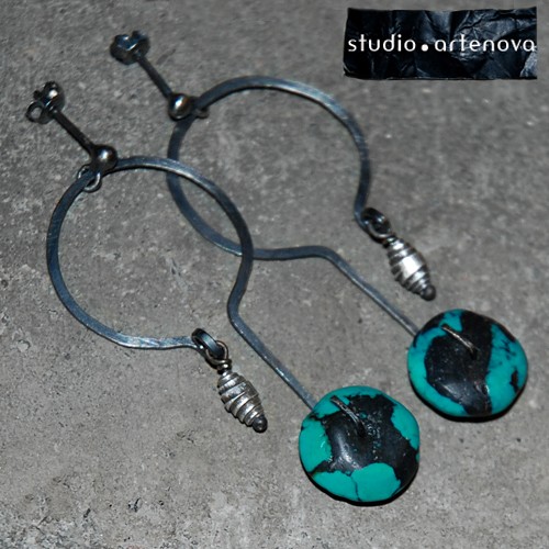 turkus i srebrny ślimak * ki 00168 studio artenova
