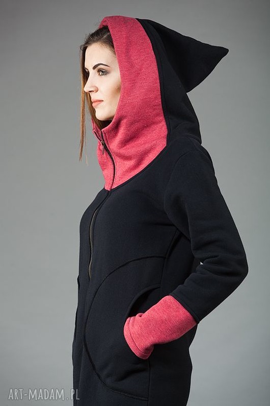 bluza z kapturem damska Bluza damska,długa bluza z kapturem
