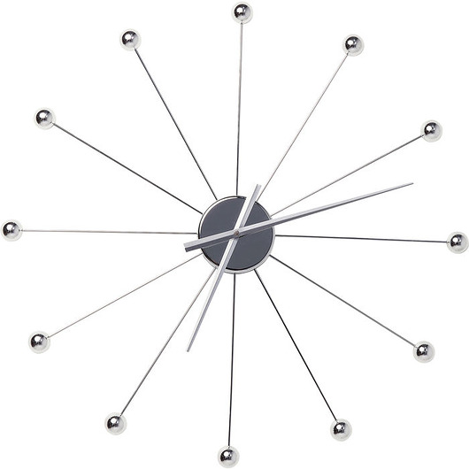 zegary Zegar 60cm srebrny metalowy