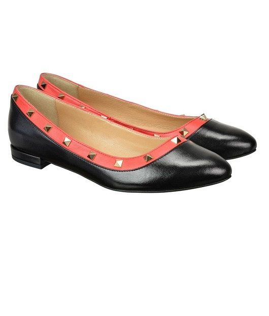 baleriny damskie Baleriny Skórzane z Ćwiekami  (5500)