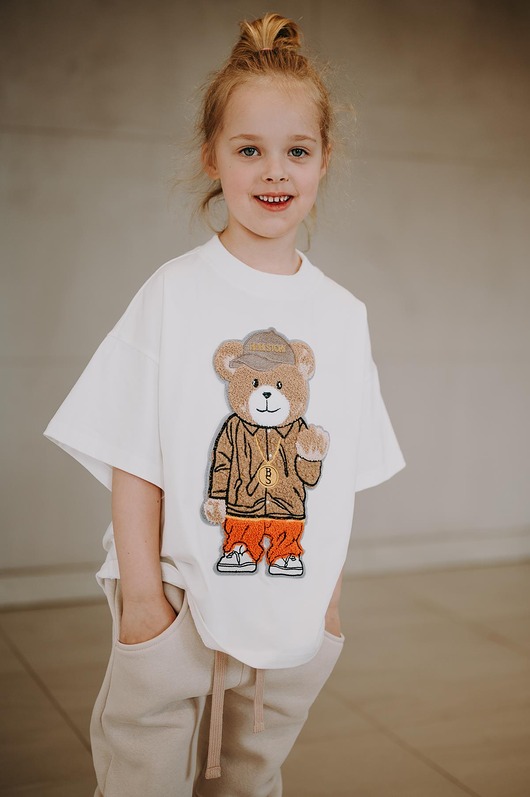 t-shirty dla chłopców T-shirt oversize Snoop Teddy cream