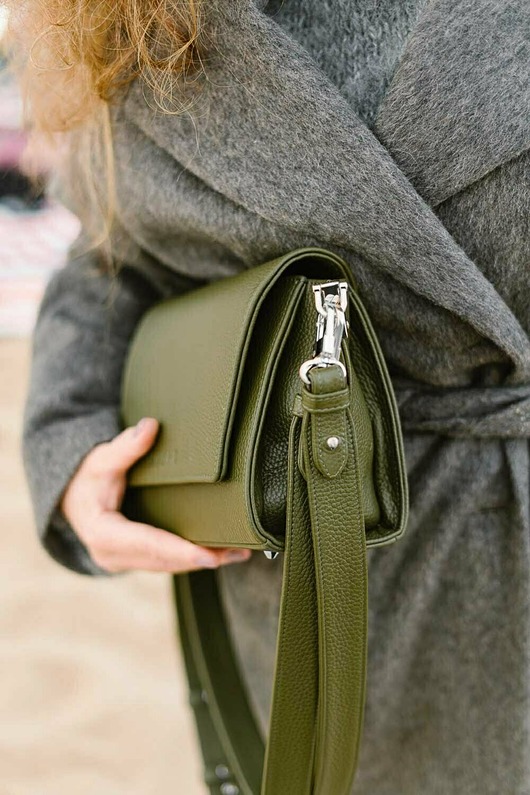 torby na ramię SWITCH BOX - skórzana torebka - zielona
