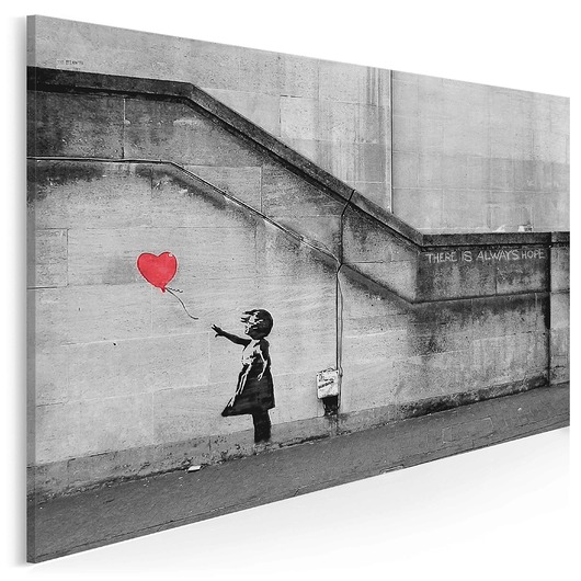 20001 Obraz na płótnie - BANKSY BALONIK - 120x80 VAKUdsgn