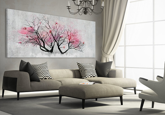 Grafika na płotnie MAGNOLIA drzewo- 150x60cm  LUdesign gallery