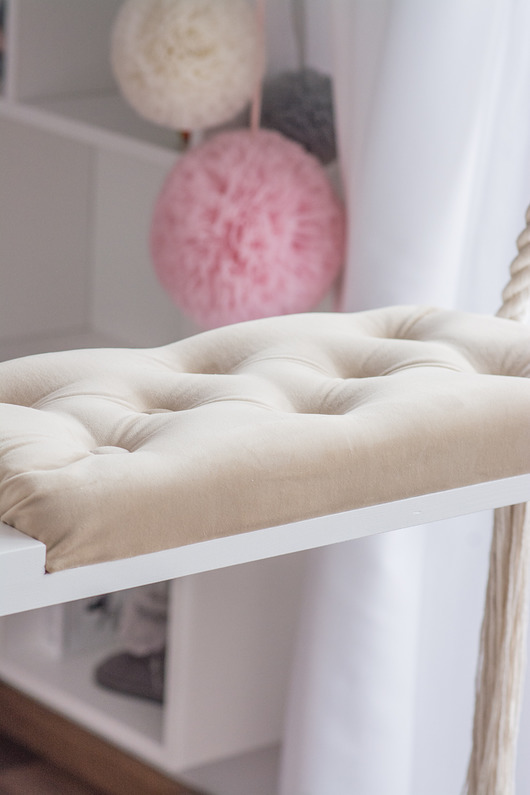 Stylowa huśtawka LARGE 70CM na linach dla dzieci OhSwing