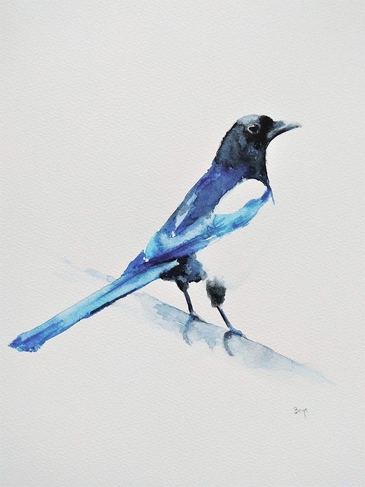 Akwarela Sroka Wiktoria Borys Art