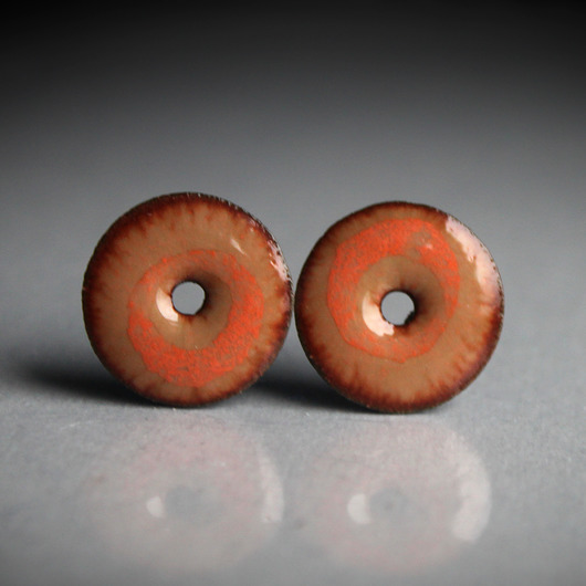 kolczyki ceramiczne DONUTS/stal chirurgiczna/