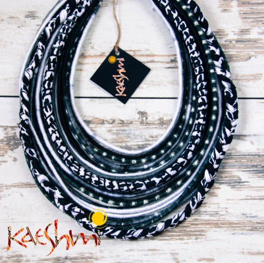 ZEBRA - naszyjnik MAASAI, folk Kaeshmi