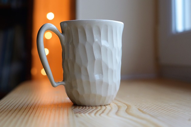 Kubek ceramiczny ręcznie rzeźbiony Beżowy 300ml Ceramika Ciepliki