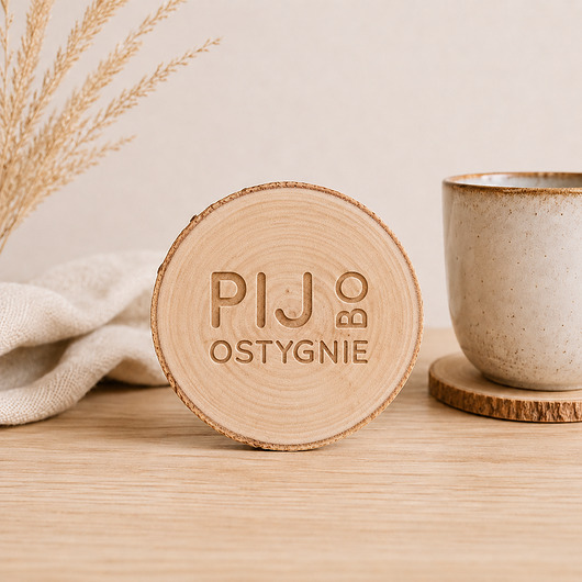 podkładki do kuchni Drewniana podkładka - pij bo ostygnie