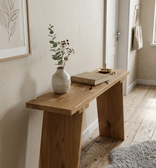 ławki Dębowa konsola minimalistyczna 