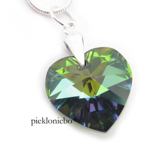 Komplet Serce z kryształu SWAROVSKI pieklo niebo