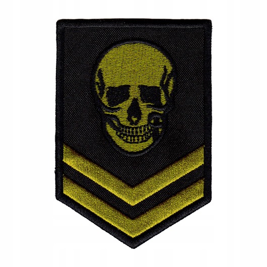 naszywki na ubrania Naszywka naprasowanka CZASZKA OLIWKOWA termoprzylepna haft 7x10cm