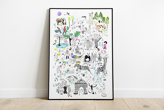 obrazy i plakaty do pokoju dziecięcego plakat dla dziecka, rysunek, Zoo, 50x70