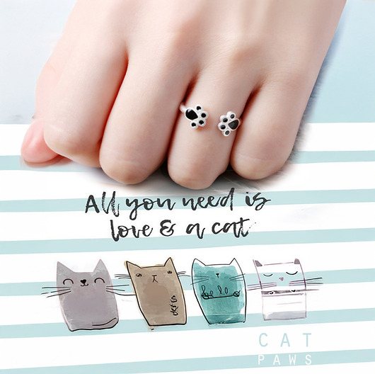 pierścionki srebrne Pierścionek Cat Paws - boho kolekcja