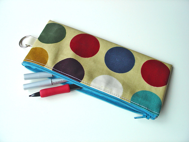 piórnik / etui na pędzle w duże kropki dotty spots