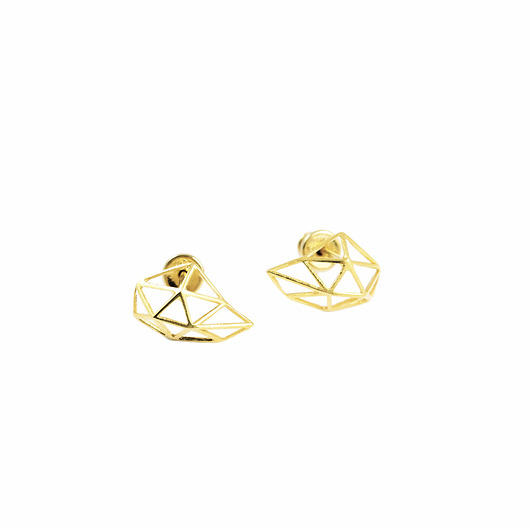 kolczyki pozłacane Kolczyki pozłacane 3D GOLD Studs - New Geometry