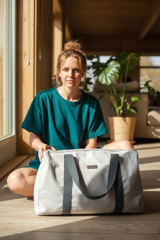 torby podróżne Duża torba podróżna z tłoczonego weluru unikat handmade no waste