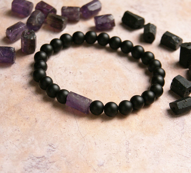 biżuteria męska RÓWNOWAGA - ametyst, onyks