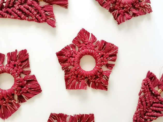 dekoracje świąteczne Zawieszki śnieżynki ręcznie plecione, ozdoba świąteczna