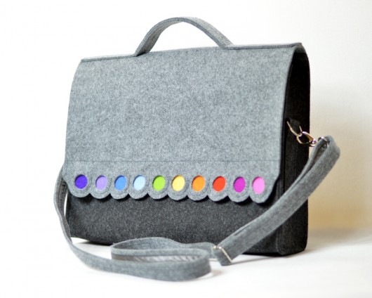 Torba Filcowa na Laptopa 15,6' z Kropkami Green Sheep