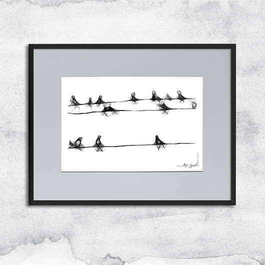 grafiki i ilustracje Oprawiona grafika - ptaki (nr 15)