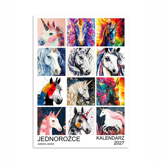 kalendarze i plannery Kalendarz 2027 Jednorożce 15x21 cm