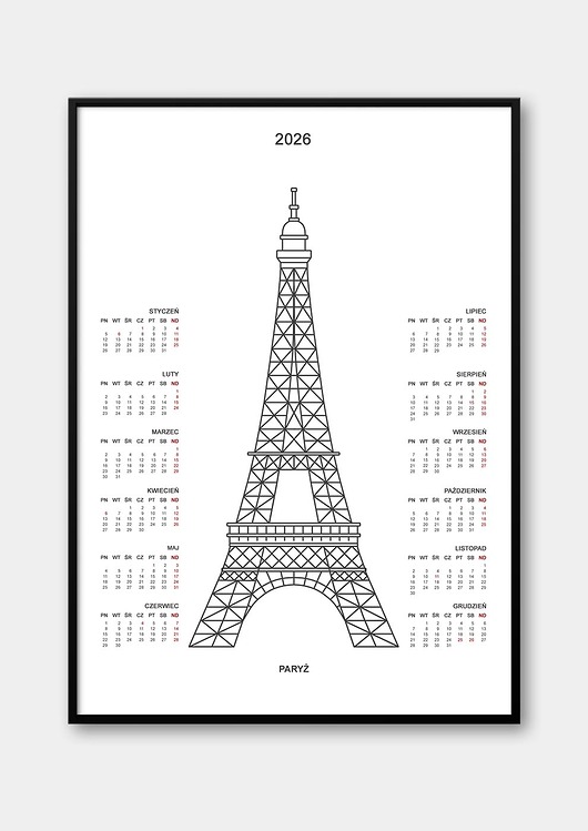 kalendarze i plannery Kalendarz Paryż 2026