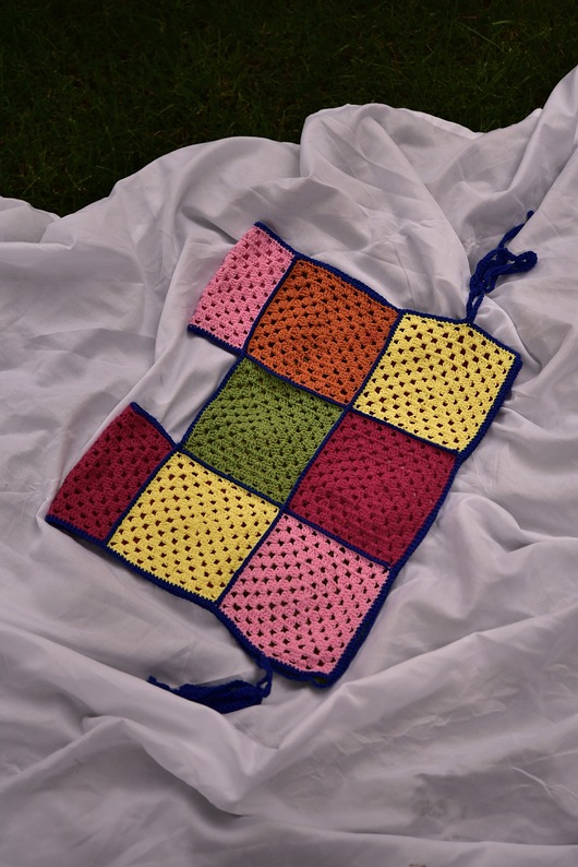 kamizelki damskie Kamizelka bawełniana - granny squares