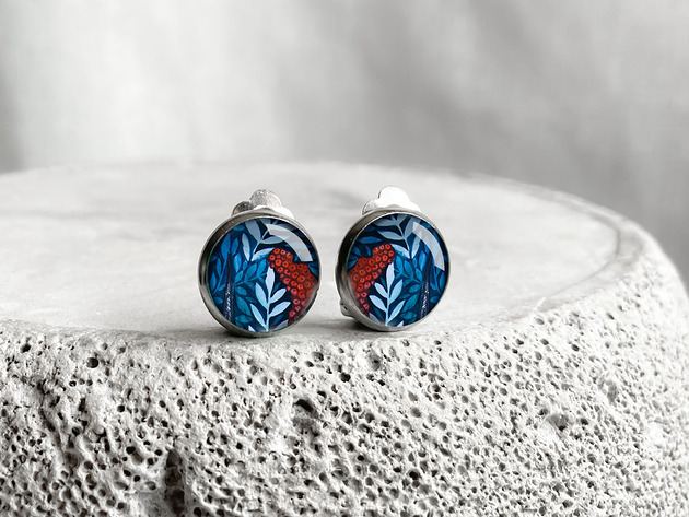 klipsy Jarzębina  klipsy