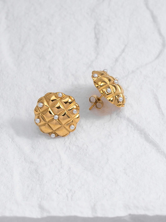 kolczyki pozłacane Kolczyki Mirella ze stali chirurgicznej pozłacane 18k złotem