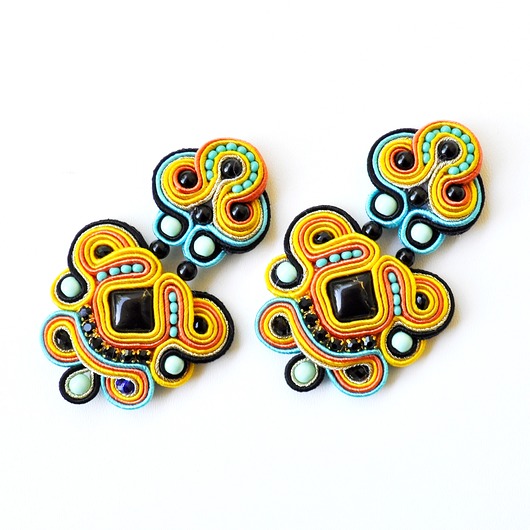 kolczyki soutache Sutaszowe kolczyki CHAMAREL