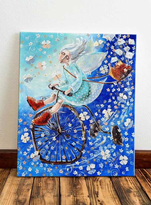 obrazy Anioł na rowerze 50x60