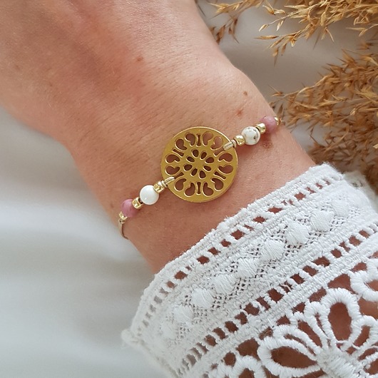 bransoletka z rozetą LEI handmade 