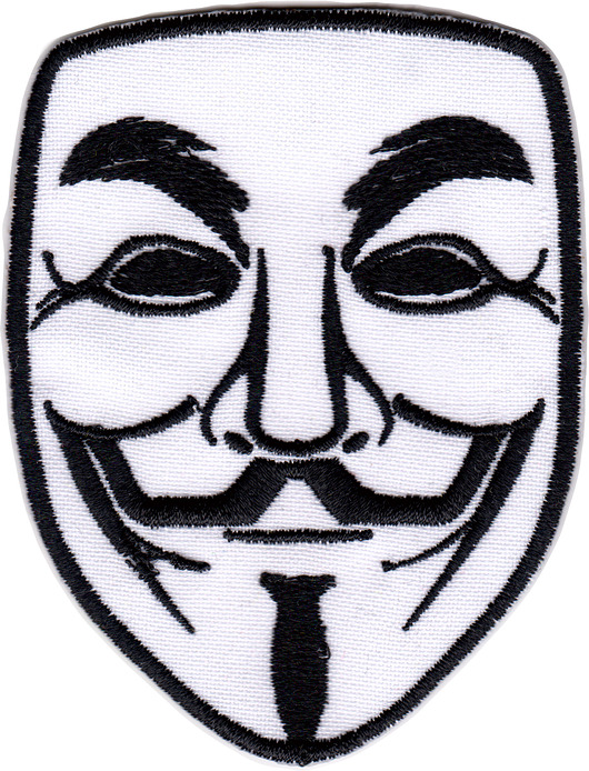 naszywki na ubrania Naszywka naprasowanka ANONYMOUS termoprzylepna haftowana 8x6,3cm