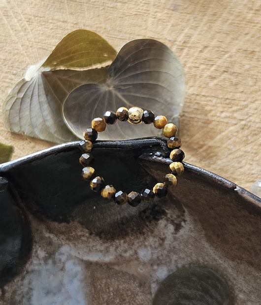 pierścionki elastyczne Pierścionek z tygrysim okiem - Autumn Forest