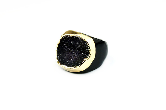 InspiRING 1/4 Gold Black rozmiar 19 Brazi Druse Jewelry