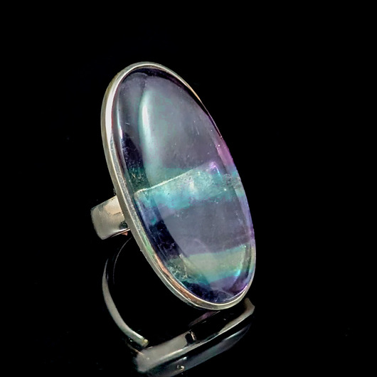 pierścionki srebrne Pierścionek wielki fluoryt