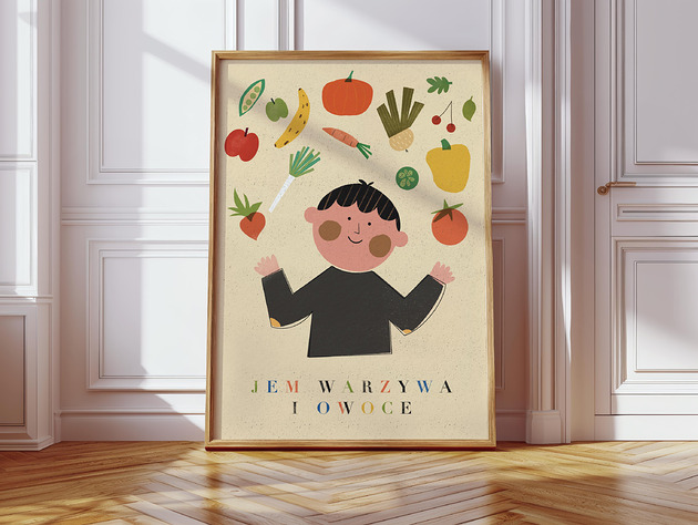 plakaty Plakat Jem warzywa i owoce_ON