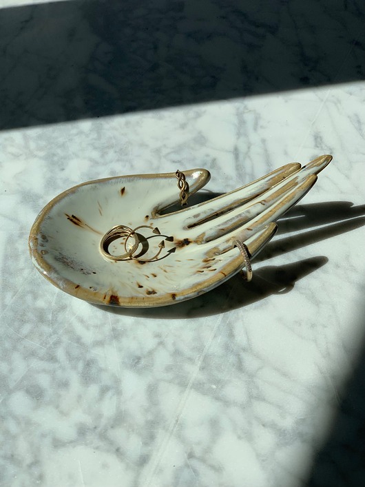 pojemniki na biżuterię Ceramiczna Łapka Handmade Talerzyk na Biżuterię Stracciatella