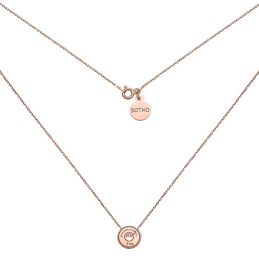 srebrne naszyjniki Naszyjnik z różowego złota z odważnikiem do hantli STRONG WOMEN 5 KG