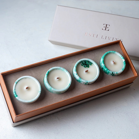 świeczniki i świece Zestaw 4 świeczek Apple Frost